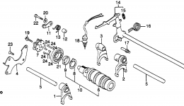 GEARSHIFT DRUM / GEARSHIFT ARM for мотоцикла HONDA CB450SC A1983 year 