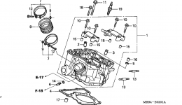 CYLINDER HEAD (RR.) for мотоцикла HONDA VTR1000F A2000 year 