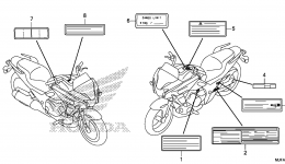 CAUTION LABEL for мотоцикла HONDA CTX700D AC2015 year 