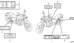 LABELS for мотоцикла HONDA VT600CD A/B2007 year 