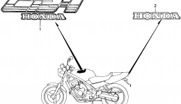 MARK для мотоцикла HONDA CB400F AC1990 г. 