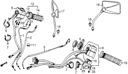 SWITCHES / CABLES / MIRRORS for мотоцикла HONDA GL1200L A1985 year 
