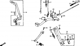 BRAKE PEDAL / GEARSHIFT PEDAL / KICK STARTER ARM for мотоцикла HONDA XL100S A1984 year 
