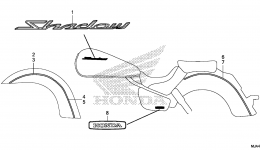 MARK (1) for мотоцикла HONDA VT750C A2012 year 