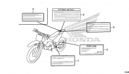 CAUTION LABEL для мотоцикла HONDA CRF100F AC2012 г. 