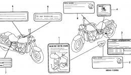 CAUTION LABEL for мотоцикла HONDA VT1100C3 AC1999 year 