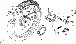 REAR WHEEL for мотоцикла HONDA NU50 A1982 year 