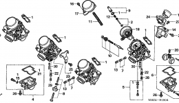 CARBURETOR (COMPONENT PARTS) (2) for мотоцикла HONDA CB600F A2006 year 