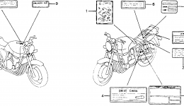 CAUTION LABEL for мотоцикла HONDA CB1000 AC1994 year 