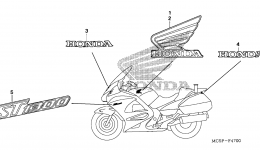 Эмблемы, наклейки для мотоцикла HONDA ST1300PA AC2014 г. 