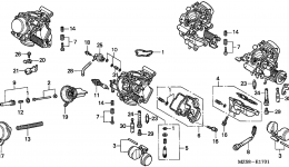 CARBURETOR (COMPONENT PARTS) для мотоцикла HONDA VF750C AC2003 г. 