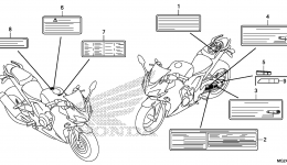 CAUTION LABEL for мотоцикла HONDA CBR500R 2AC2014 year 