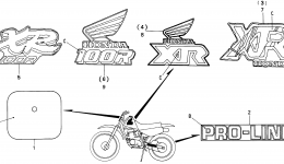 MARK for мотоцикла HONDA XR100R A1991 year 