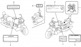 CAUTION LABEL (2) for мотоцикла HONDA GL1500CT AC2000 year 