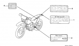 CAUTION LABEL для мотоцикла HONDA XR250R A2000 г. 