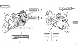 CAUTION LABEL для мотоцикла HONDA VFR1200F AC2014 г. 