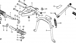 STAND / STEP KICK STARTER ARM / REAR for мотоцикла HONDA NU50M A1983 year 