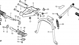 STAND / STEP KICK STARTER ARM / REAR for мотоцикла HONDA NU50M AA1983 year 