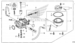 Карбюратор для мотоцикла HONDA CRF110F AC2015 г. 