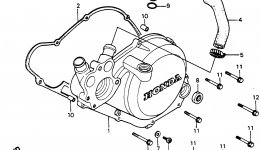 LEFT CRANKCASE COVER for мотоцикла HONDA CR125R A1982 year 