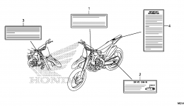 CAUTION LABEL for мотоцикла HONDA CRF450R AC2015 year 