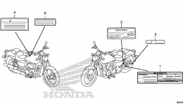 CAUTION LABEL (2) for мотоцикла HONDA VT750RS AC2012 year 
