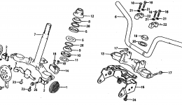 HANDLEBAR / STEERING STEM / HORN for мотоцикла HONDA MB5 A1982 year 