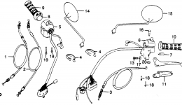 HANDLE LEVER / SWITCHES / CABLES for мотоцикла HONDA CB450T A1982 year 