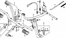 PEDAL / KICK ARM / STAND для мотоцикла HONDA CB125S A1978 г. 