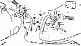 CONTROL LEVERS / CABLES / SWITCHES for мотоцикла HONDA NU50 AA1983 year 