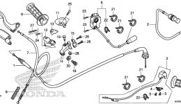 HANDLE LEVER / SWITCH / CABLE for мотоцикла HONDA CRF110F AC2015 year 