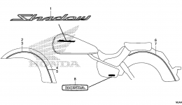 EMBLEM (1) for мотоцикла HONDA VT750C AC2013 year 