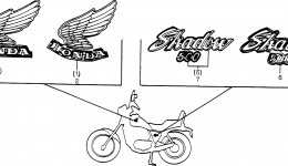 Эмблемы, наклейки для мотоцикла HONDA VT500C AC1984 г. 