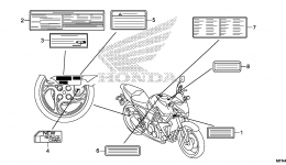 CAUTION LABEL for мотоцикла HONDA CB1000RA 2AC2014 year 