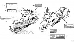 CAUTION LABEL для мотоцикла HONDA GL1800C 2AC2015 г. 