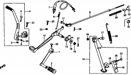 GEARSHIFT PEDAL / KICK STARTER ARM для мотоцикла HONDA XL185S AC1983 г. 