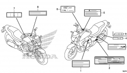 CAUTION LABEL для мотоцикла HONDA CTX700ND AC2014 г. 
