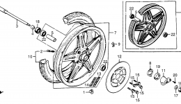 FRONT WHEEL / DISC for мотоцикла HONDA CX500C A1979 year 