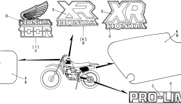 MARK для мотоцикла HONDA XR100R A1987 г. 