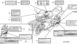 Эмблемы, наклейки для мотоцикла HONDA CBR600RA A2009 г. 