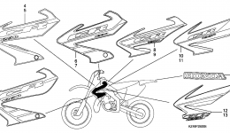 Эмблемы, наклейки для мотоцикла HONDA CR125R A2002 г. 