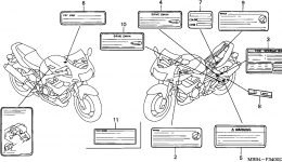 Эмблемы, наклейки для мотоцикла HONDA VTR1000F A2004 г. 