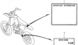 CAUTION LABEL для мотоцикла HONDA CR80R A1997 г. 