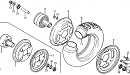 FRONT WHEEL for мотоцикла HONDA Z50R A1984 year 