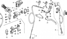 HANDLE LEVER / SWITCHES / CABLES for мотоцикла HONDA CR250R A1993 year 