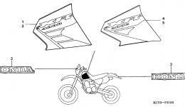 Эмблемы, наклейки для мотоцикла HONDA XR400R AC/A2003 г. 