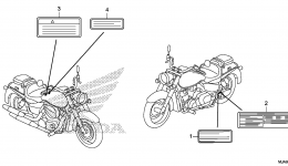 CAUTION LABEL для мотоцикла HONDA VT750CS A2016 г. 