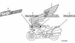 Эмблемы, наклейки для мотоцикла HONDA ST1300 A2007 г. 