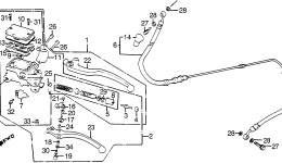 CLUTCH MASTER CYLINDER / CLUTCH CONTROL LEVER для мотоцикла HONDA VF1100S AC1984 г. 