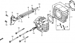 CYLINDER / CYLINDER HEAD for мотоцикла HONDA NU50 AA1982 year 